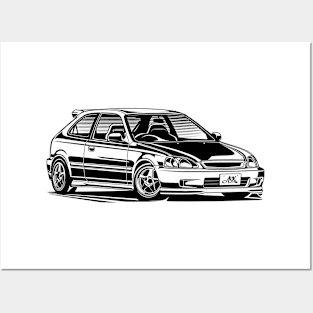 EUROBEAT INTENSIFIES - CIVIC EK9 full-body version Posters and Art